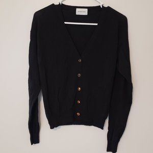 New black Scaglione cardigan merino wool